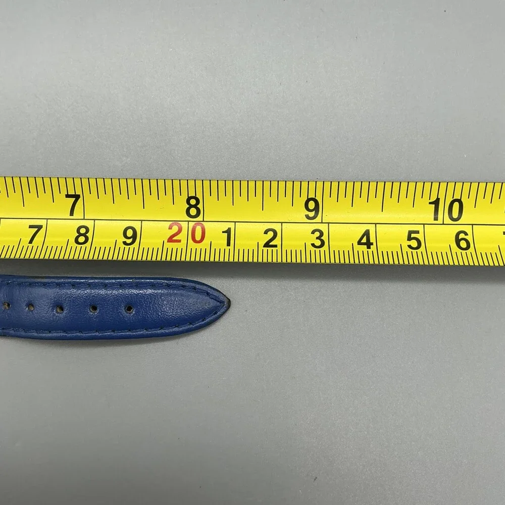 Vintage School Time Womens Watch 28mm Gold Tone Blue Leather Teacher New Battery
